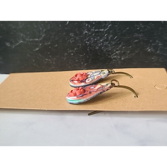Polymer Clay Floral Dangling Pierced Earrings New - Picture 6 of 10